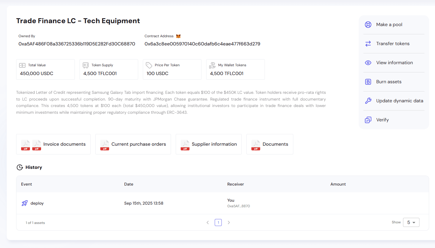 Asset Details Page