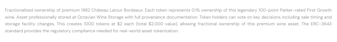 Asset Details Description