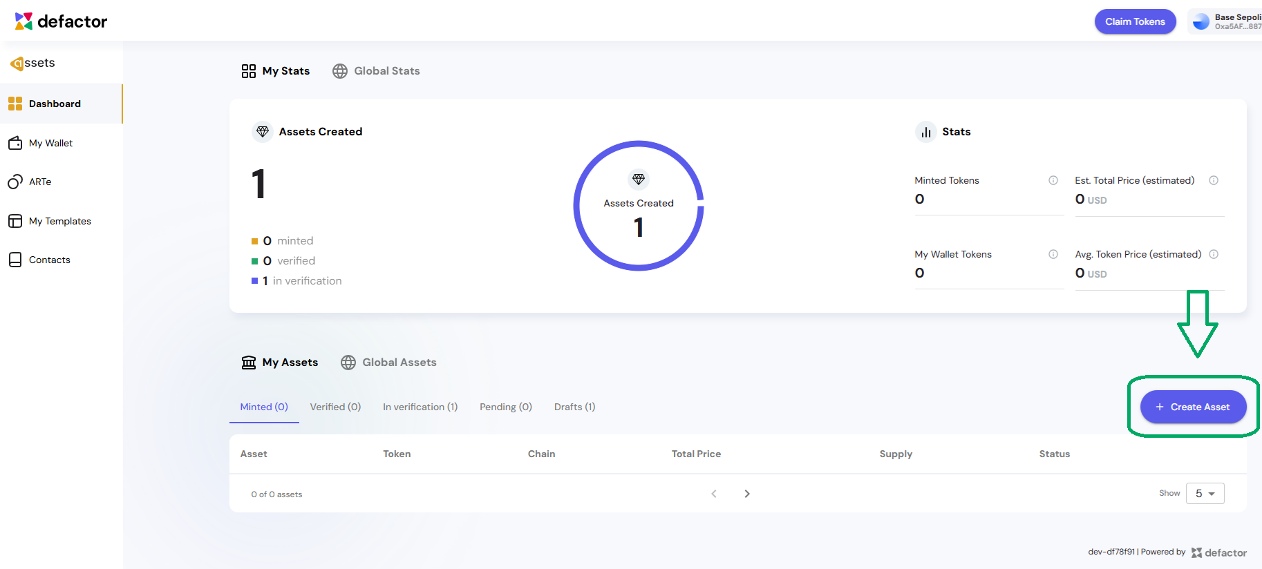 Asset Creation Dashboard