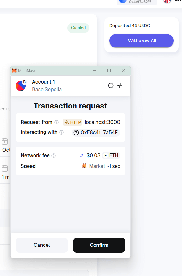 CP Pool Failed Investor View Withdraw All