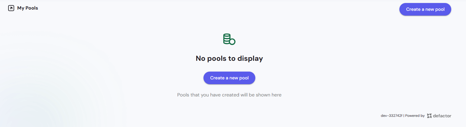 CP Pools My Pools Empty State