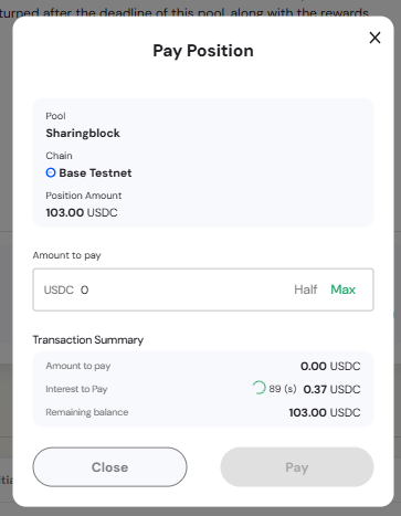 Pay Position Modal