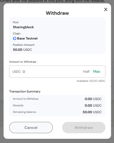 Withdraw Modal