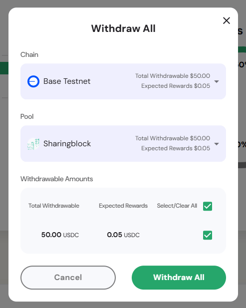 Withdraw All Modal