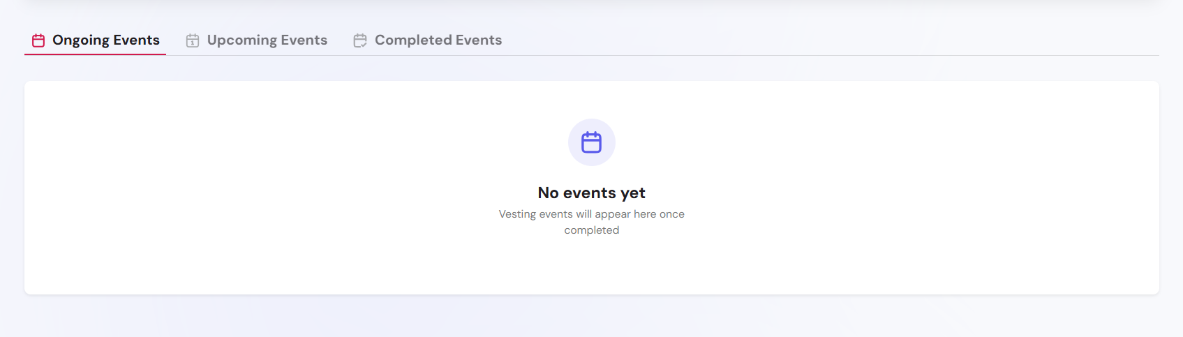 Vesting Events Tab